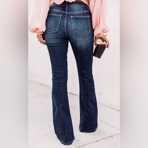 KanCan Mid Rise Dark Wash Flare Jeans 34”Inseam Stretch Denim NWT Size 27